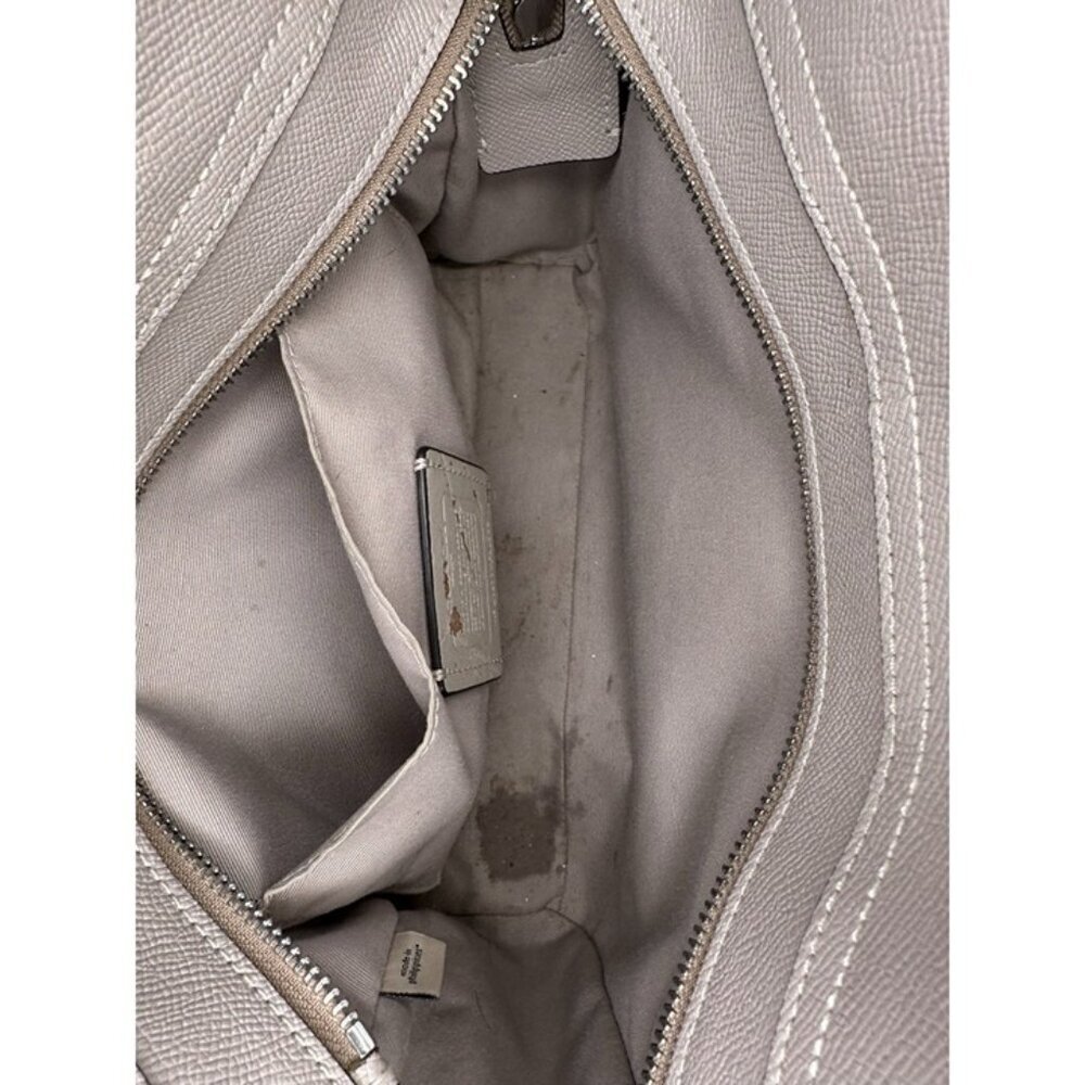 Coach - Leah Satchel Gray Leather Handbag - Missing Tag - Picture 7 of 9